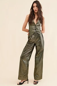 Nuuly x Ronny Kobo Carrine Metallic Foxy Vest