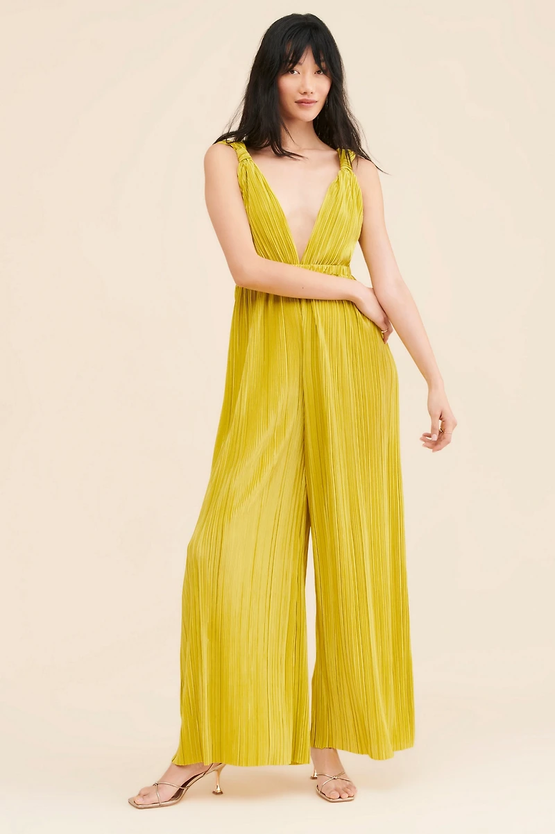 Line + Dot Indira Plissé Jumpsuit