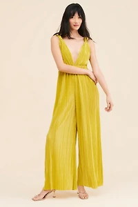 Line + Dot Indira Plissé Jumpsuit