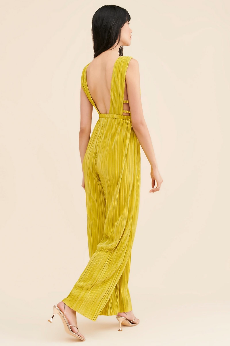 Line + Dot Indira Plissé Jumpsuit