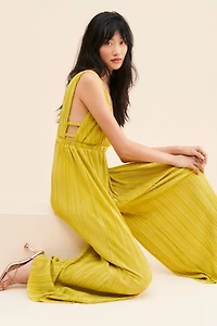 Line + Dot Indira Plissé Jumpsuit