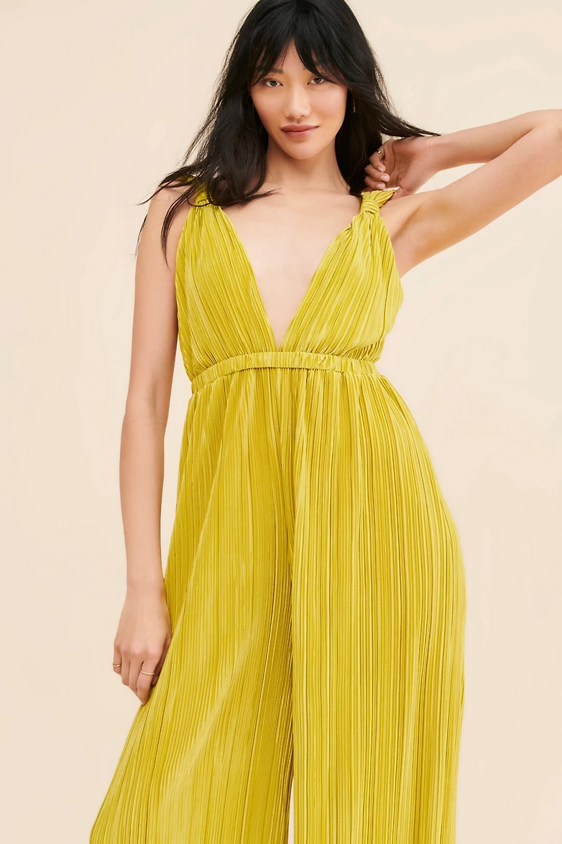 Line + Dot Indira Plissé Jumpsuit