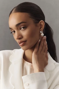 Crystal and Pearl Drop Earrings