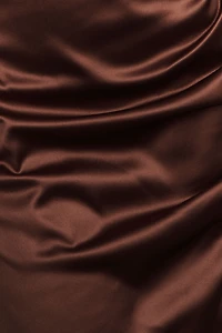BHLDN High Shine Satin Small Chocolate Swatch