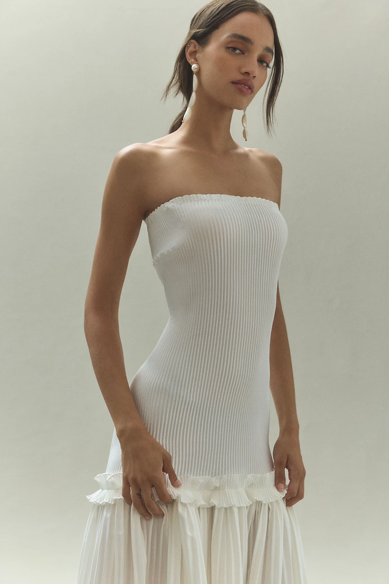 L'IDÉE Belle Detachable Organza Sleeve Drop-Waist Maxi Dress