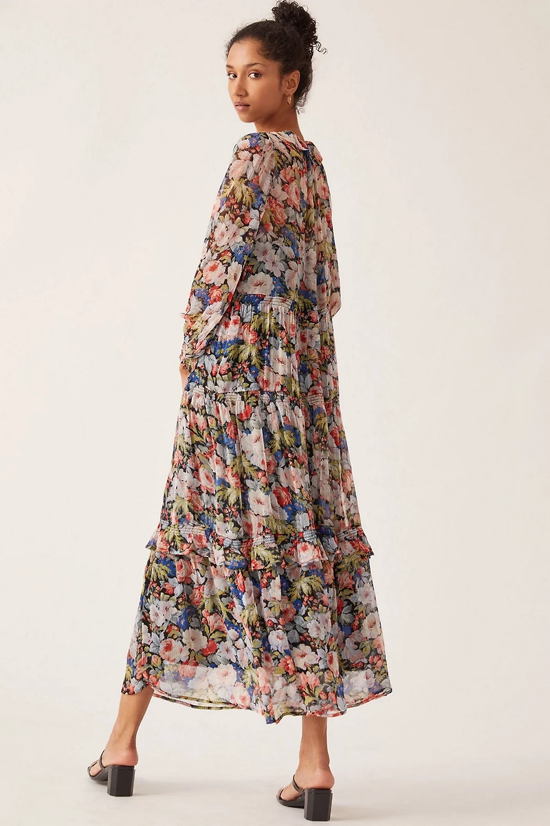 The Marais Printed Chiffon Maxi Dress