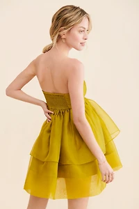 Let Me Be Tiered Strapless Mini Dress
