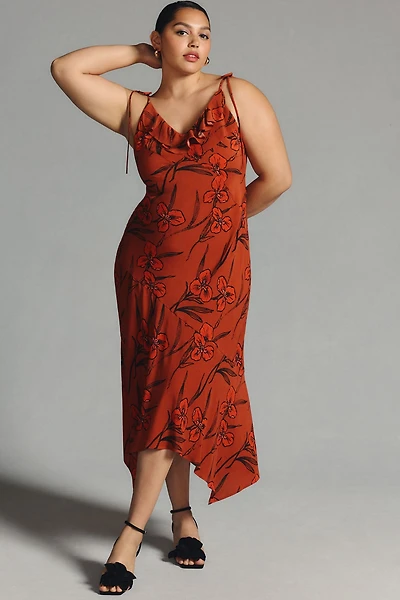 Ruffled V-Neck Slip Dress