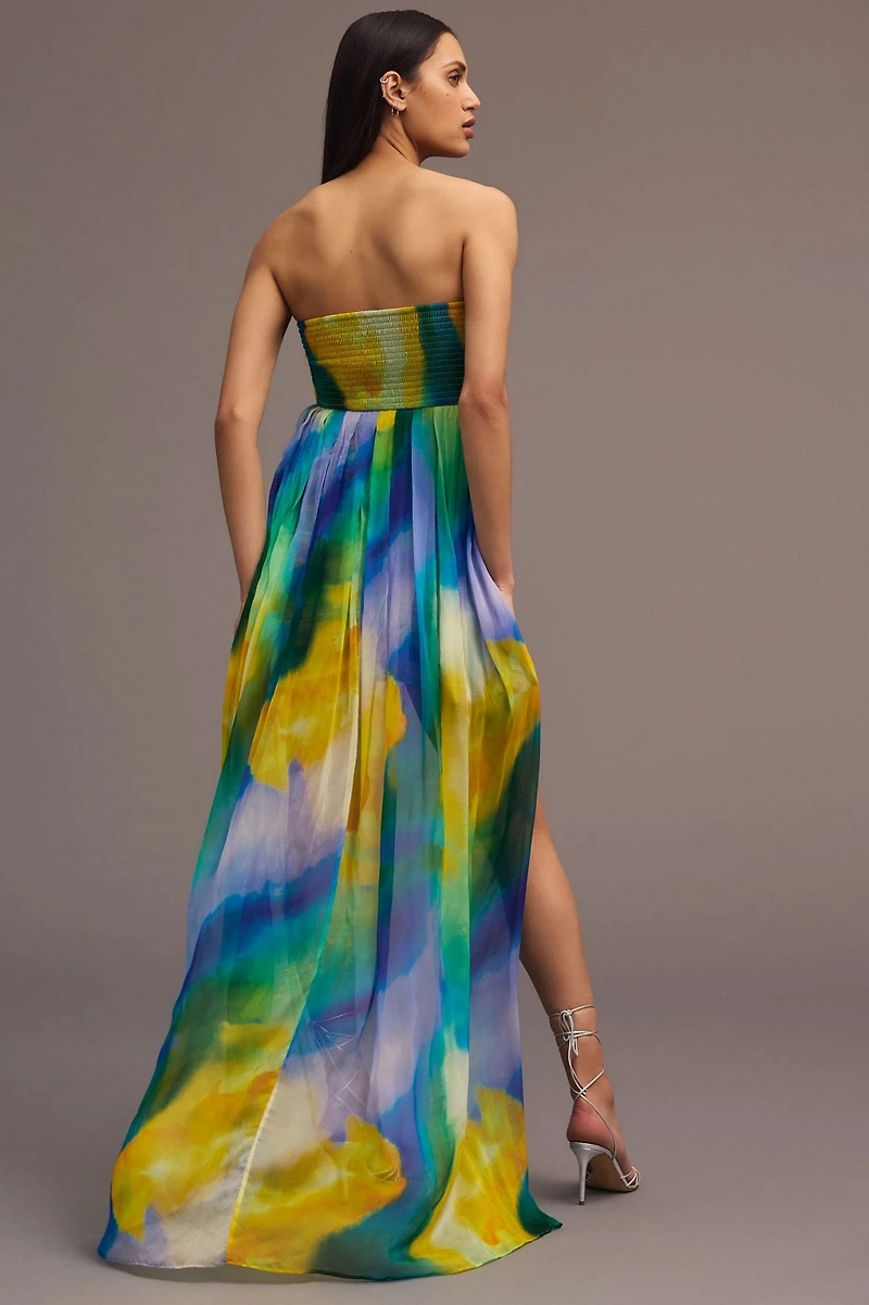 Vineet Bahl Blurred Sheer Mini Train Dress