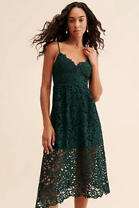 ASTR the Label Lace V-Neck Midi Dress