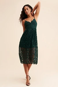 ASTR the Label Lace V-Neck Midi Dress