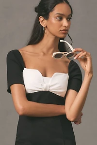 Maeve Bow-Front Shift Mini Dress