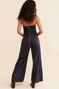 Pilcro The Skipper Strapless Crop Wide-Leg Jumpsuit