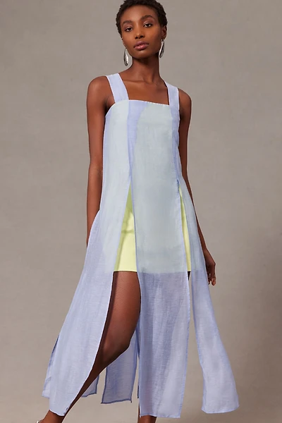 Square-Neck Slit Dress