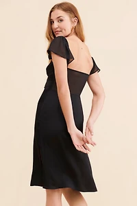 Sheer Flutter Sleeve Dress