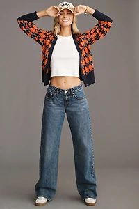 Maeve Balloon-Sleeve Cardigan Sweater