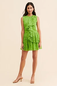 Verb by Pallavi Singhee Lace Ruffled Mini Dress