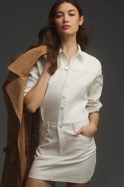 Pilcro Long-Sleeve Denim Micro Mini Shirt Dress
