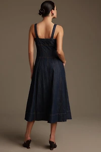 Maeve Square-Neck Buttondown Corset Dress