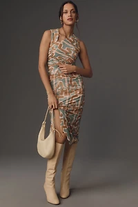Asymmetrical Collar Midi Dress