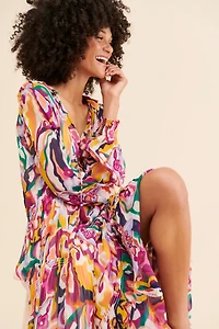 The Marais Printed Chiffon Maxi Dress