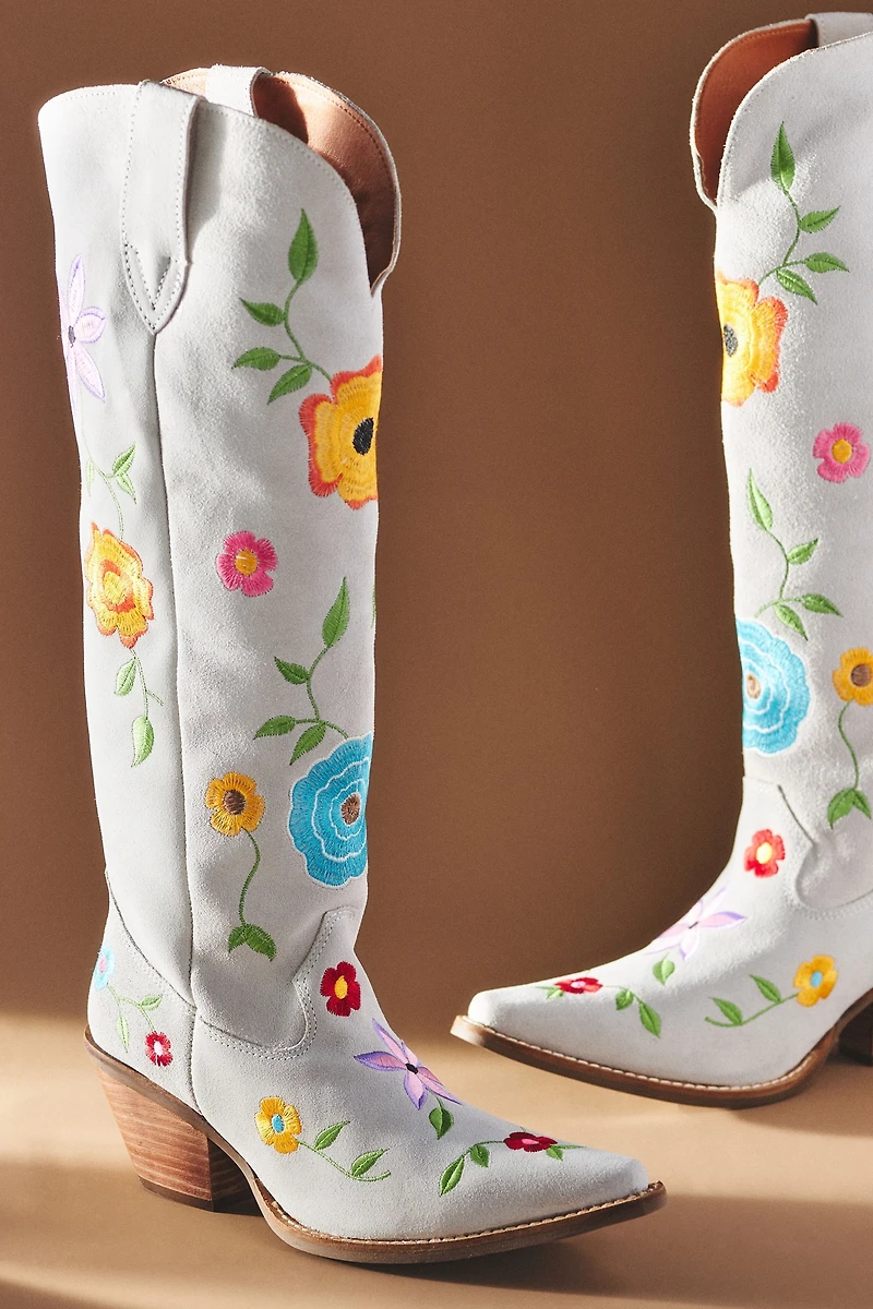 Dingo 1969 Flower Power Suede Tall Western Boots