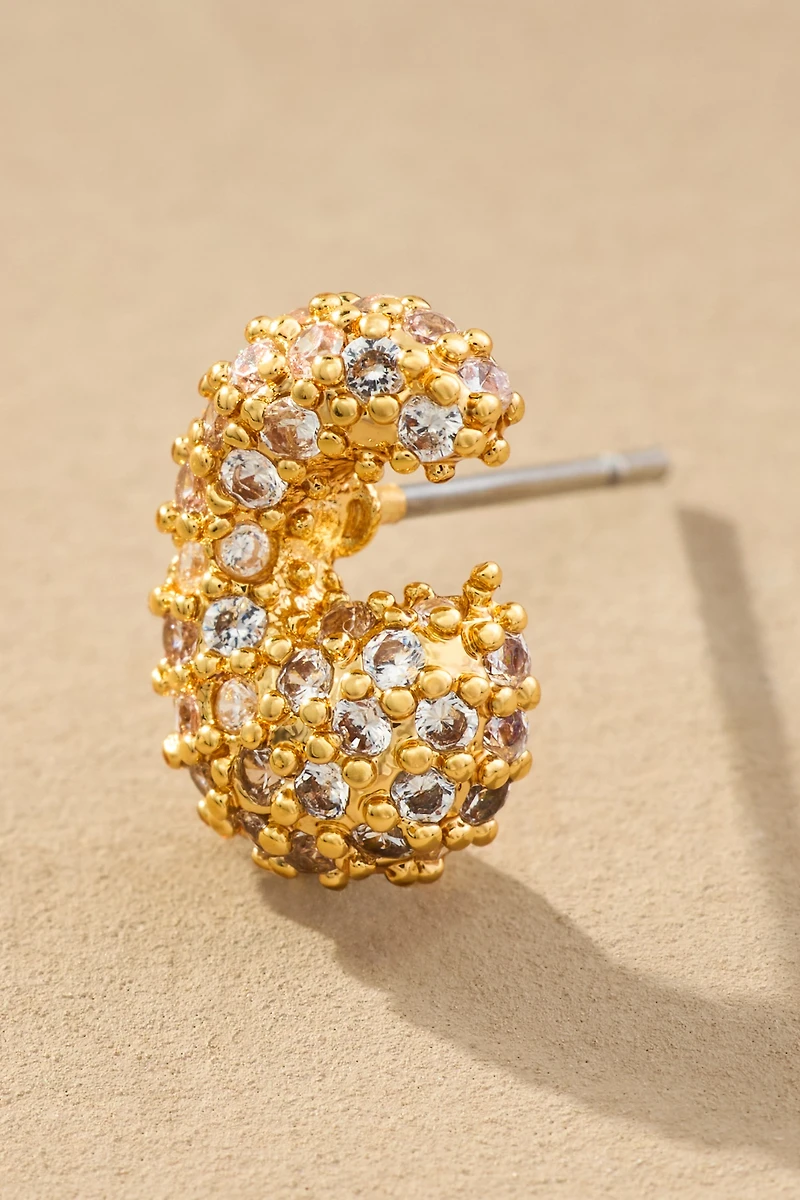Pavé Bubble Letter Monogram Earrings