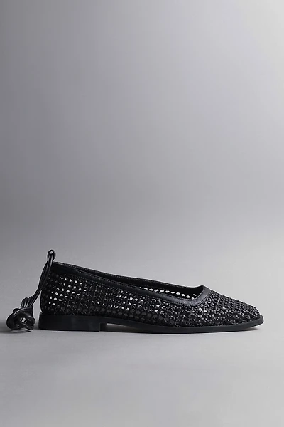 Kaanas Nana Ankle-Strap Woven Ballet Flats
