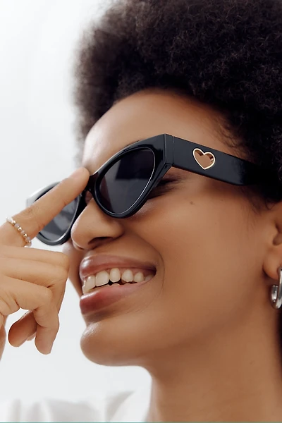 I-SEA Jenni Heart Cutout Cat-Eye Sunglasses