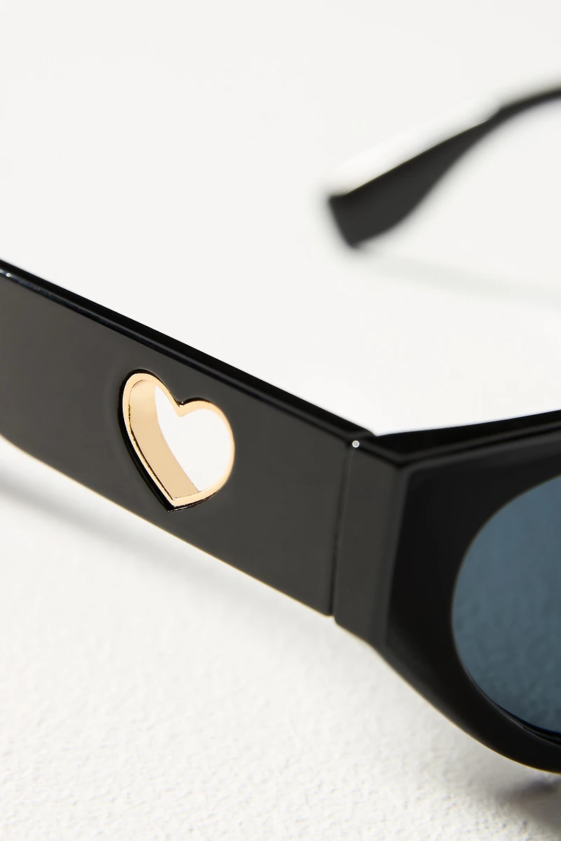 I-SEA Jenni Heart Cutout Cat-Eye Sunglasses