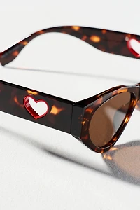I-SEA Jenni Heart Cutout Cat-Eye Sunglasses