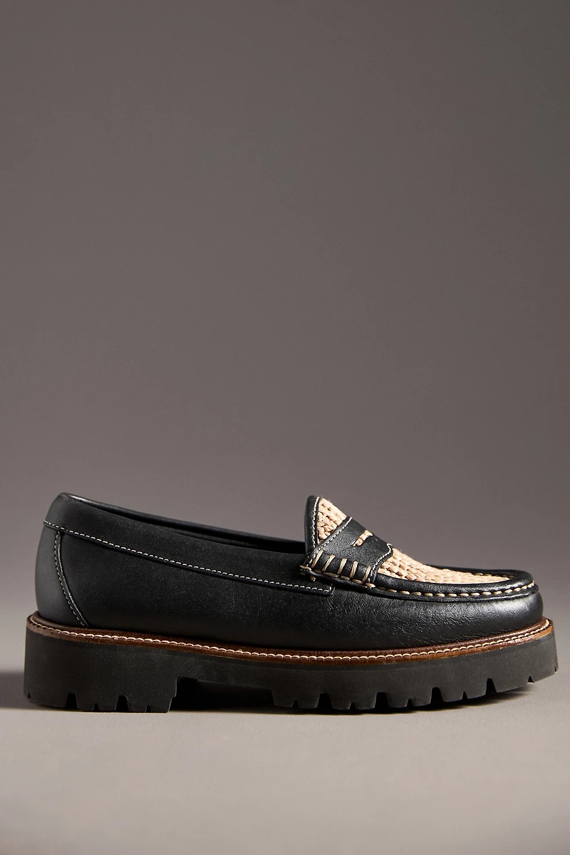 G.H.BASS Whitney Raffia Super Lug Loafers
