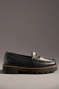 G.H.BASS Whitney Raffia Super Lug Loafers