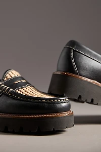 G.H.BASS Whitney Raffia Super Lug Loafers