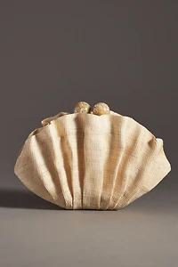POOLSIDE Origami Scallop Straw Clutch