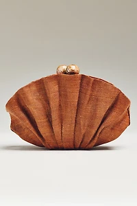 POOLSIDE Origami Scallop Straw Clutch