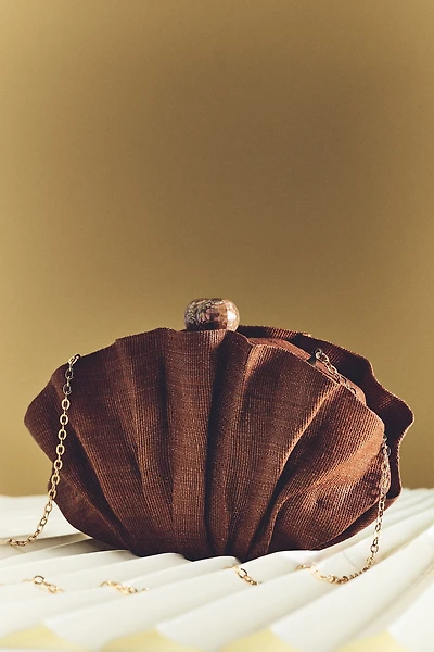 POOLSIDE Origami Scallop Straw Clutch