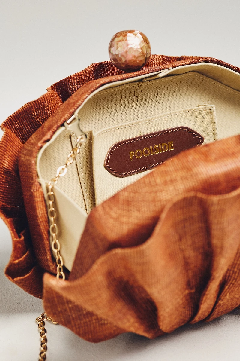 POOLSIDE Origami Scallop Straw Clutch