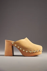 By Anthropologie Wood-Bottom Clog Heels