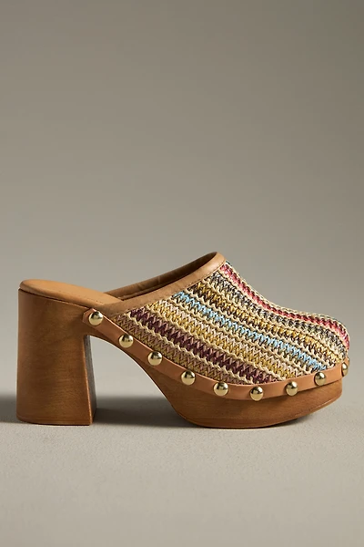 By Anthropologie Wood-Bottom Clog Heels
