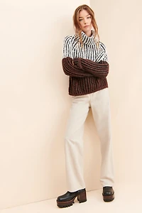 Love Token Colorblock Turtleneck Sweater
