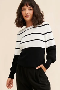 Laundry by Shelli Segal Colorblock Crew Neck Sweater