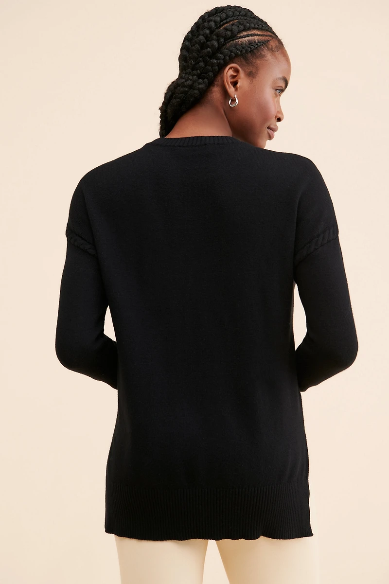 Laundry by Shelli Segal High Low Cable Knit Sweater