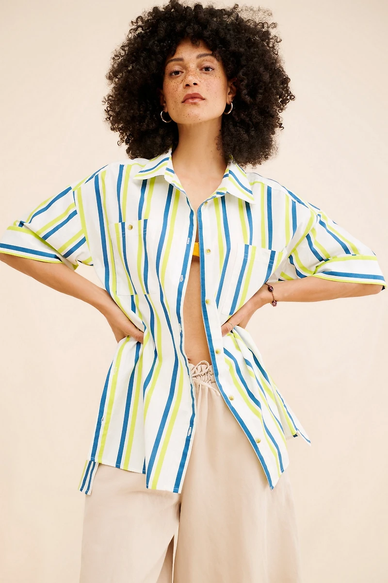 The Boxy Striped Button Down