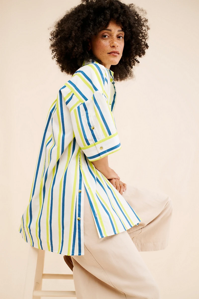 The Boxy Striped Button Down
