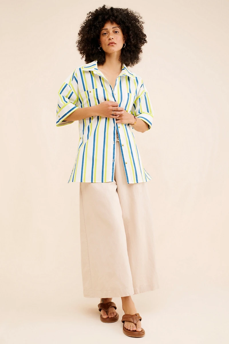 The Boxy Striped Button Down