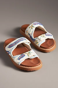 De Siena Beaded Slide Sandals