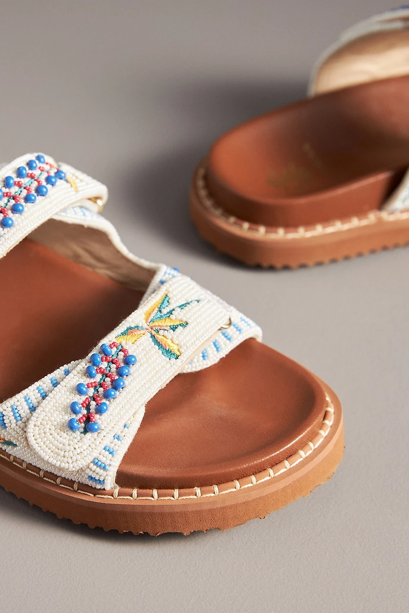 De Siena Beaded Slide Sandals