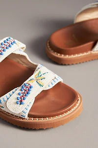 De Siena Beaded Slide Sandals