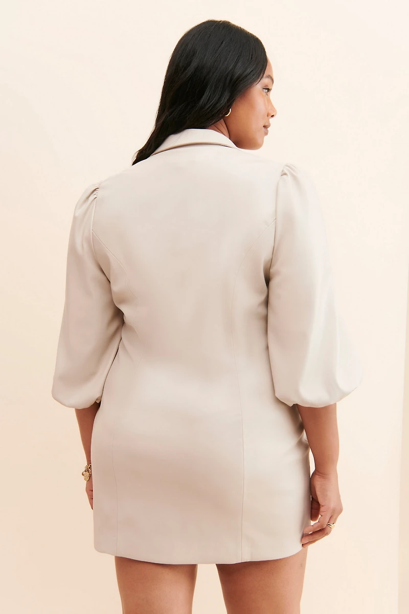 Awaylee Vegan Leather Blazer Dress